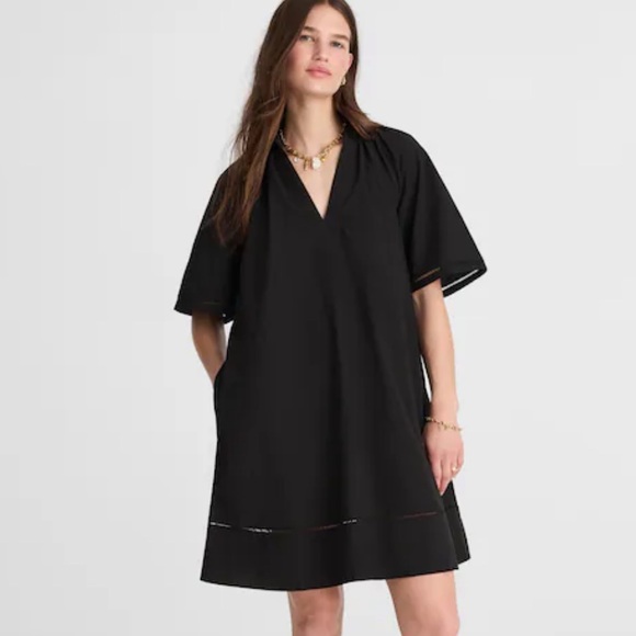 Madewell Dresses & Skirts - Madewell Poplin Splitneck Mini Shirtdress‎ XL Black